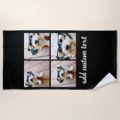 4フォトコラージュ – 背景色を選択 ビーチタオル (正面)