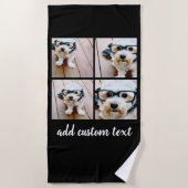 4フォトコラージュ – 背景色を選択 ビーチタオル (正面)