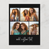 4フォトコラージュ – 黒の色を変更できる ポストカード (正面)