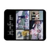 4フォトコラージュ – 黒の色を変更できる マグネット (横)