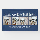 4フォトコラージュ、2行の文字-パーティー 横断幕 (横)