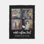 4フォトコラージュ – 2行文字 – カラー編集可能 フリースブランケット (正面)