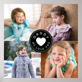 4フォトコラージュDaddy We Love You ポスター