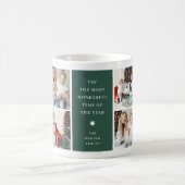 4フォトコラージョモダンンクリスマスプレゼント コーヒーマグカップ (中央)