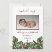 4フォトコラージョーホリー |ベリーガール誕生アナウンチ 案内状 (正面)