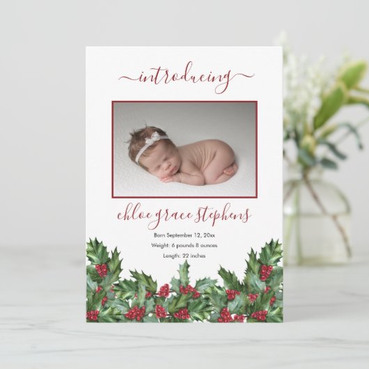 4フォトコラージョーホリー |ベリーガール誕生アナウンチ 案内状 (スタンド正面)