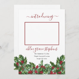 4フォトコラージョーホリー |ベリーガール誕生アナウンチ 案内状