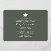 4フォトコラージージージージュグリーン&ゴールドフォイルグラードカード 箔招待状 (裏面)