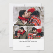 4フォトゴールデンモダンクリスマスグリーティング シーズンカード (裏面)