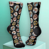 4フォトサークル縁どコラージュ-白黒 ソックス