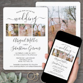 4フォトシンプル書道モダンエレガントな結婚式 招待状