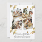 4フォトシーズンのグリーティングクリスマステンプレート シーズンカード (正面)