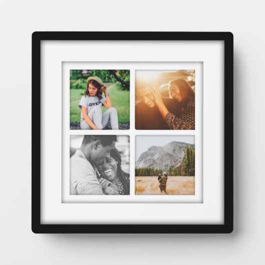 4フォトスクエアテンプレート影付きインレイスタンド フォトプラーク (正面)