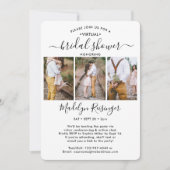 4フォトスクリプトバーチャル長距離ブライダルシャワー 招待状 (正面)