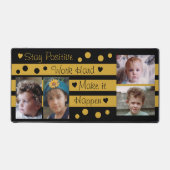 4フォトステイ前向きト黒と金ゴールドデスクマット デスクマット (正面)