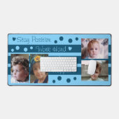 4フォトステイ前向きブルーデスクマット デスクマット (キーボード&マウス)