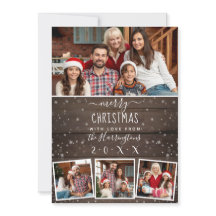 4フォトスノー&ヴィンテージウッドメリークリスマス