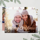 4フォトスパークルクリスマスグリーティングバラ金ゴールド 箔シーズンカード