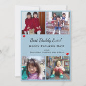 4フォトダディ最高のーエバーファーズデイホリデーカード シーズンカード (正面)