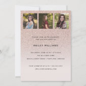 4フォトトレンディーピンクキンセニェラ誕生日パーティー 招待状 (裏面)