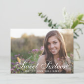 4フォトトレンディーピンクシック甘い16パーティー 招待状 (スタンド正面)