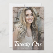 4フォトトレンディーピンク21歳のパーティー 招待状 (正面)