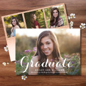 4フォトトレンディーピーチシック卒業パーティー 招待状