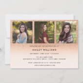 4フォトトレンディーピーチシック卒業パーティー 招待状 (裏面)