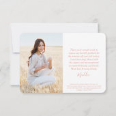 4フォトニューアドレス赤面ピンクと金ゴールドの卒業 サンキューカード (裏面)