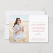 4フォトニューアドレス赤面ピンクと金ゴールドの卒業 サンキューカード (裏面)