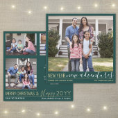 4フォトニューイヤー新しいアドベンチャーグリーンモダン金ゴールド シーズンカード