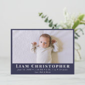 4フォトネモダンビーブルーシンプルベビー誕生 案内状 (スタンド正面)