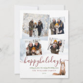 4フォトハッピーホリデイズウィンターキツネクリスマス シーズンカード (正面)