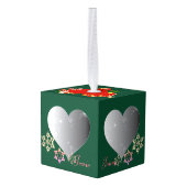 4フォトハートサンタのトナカイオーナメント キューブオーナメント (裏面アングル)