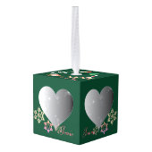 4フォトハートサンタのトナカイ キューブオーナメント (裏面アングル)