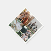 4フォトパーソナライズされたカスタムコラージュ スタンダードカクテルナプキン (角)