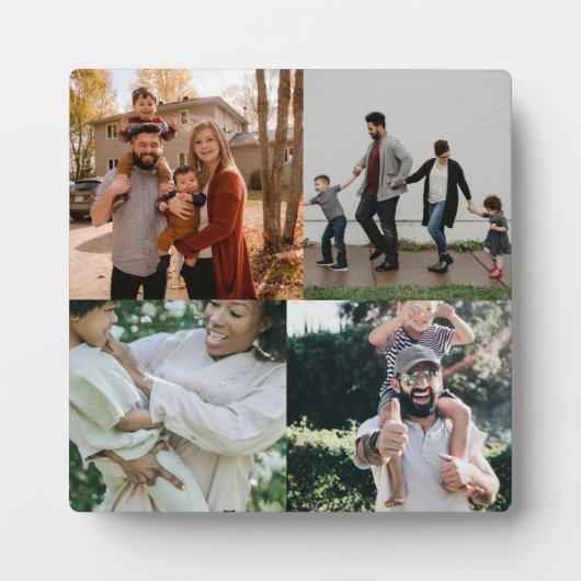 4フォトパーソナライズされたカスタムコラージュ フォトプラーク (正面)