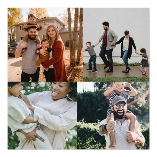 4フォトパーソナライズされたカスタムコラージュ フォトプリント            (正面)