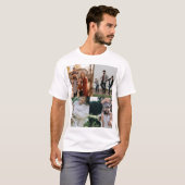 4フォトパーソナライズされたカスタムコラージュ Tシャツ (正面フル)