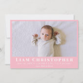 4フォトピモダンッミニマルクシンプルベビー誕生 案内状 (正面)