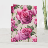 4フォトピンクのバラ愛フローラバレンタインデー シーズンカード (裏面)