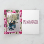 4フォトピンクのバラ愛フローラバレンタインデー シーズンカード (内部)