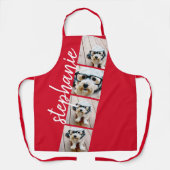 4フォトフィルムストリップのコラージュのスクリプト名赤 エプロン (正面)