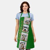 4フォトフィルムストリップのコラージュのスクリプト名（緑） エプロン (着用した状態)