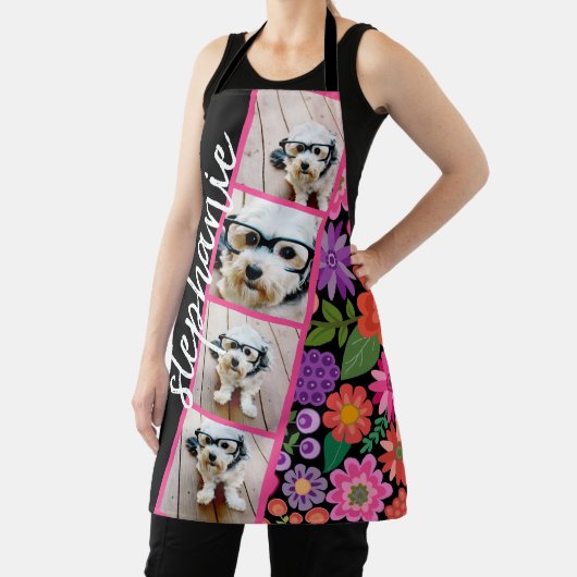 4フォトフィルムストリップ – スクリプト名ファンキー花 エプロン (インサイチュ)