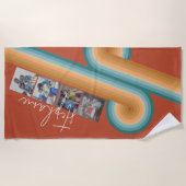 4フォトフィルムストリップ – スクリプト名 – レトロラインアート ビーチタオル (正面)