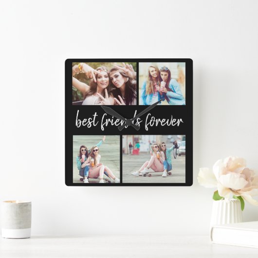 4フォトフ最高のレンドフォアフォア  スクエア壁時計 (ホーム)