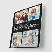 4フォトフ最高のレンドフォアフォア  スクエア壁時計 (傾斜)