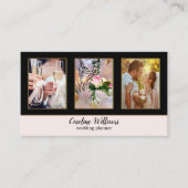 4フォトブラック金ゴールドウェディングプランナー 名刺 (正面)