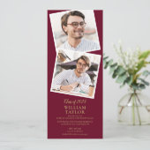 4フォトブルゴーニュと金ゴールド卒業パーティー 招待状 (スタンド正面)